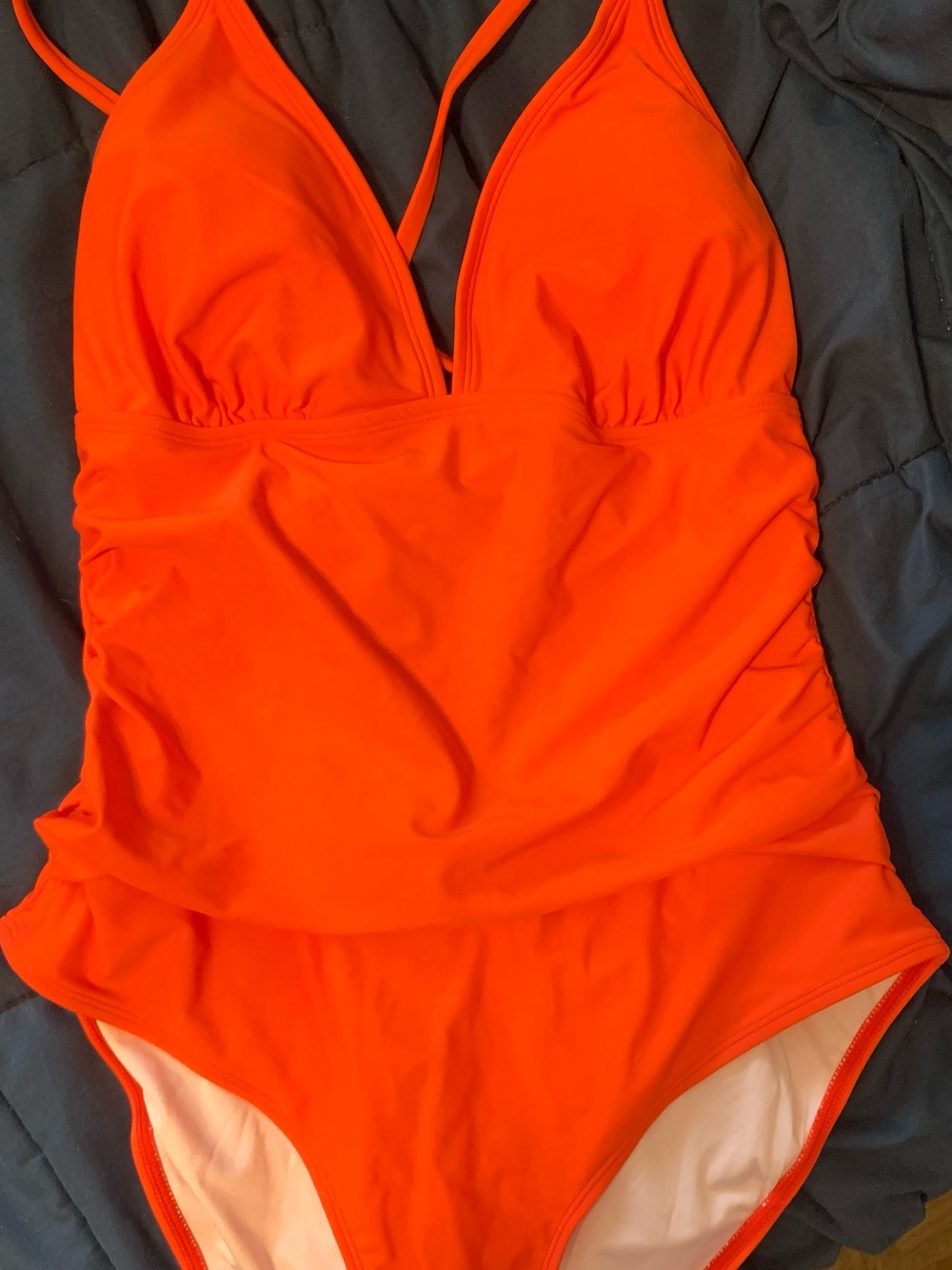 Cupshe Bright Orange V-Neck One-Piece Swimsuit